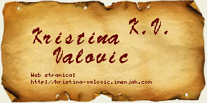 Kristina Valović vizit kartica